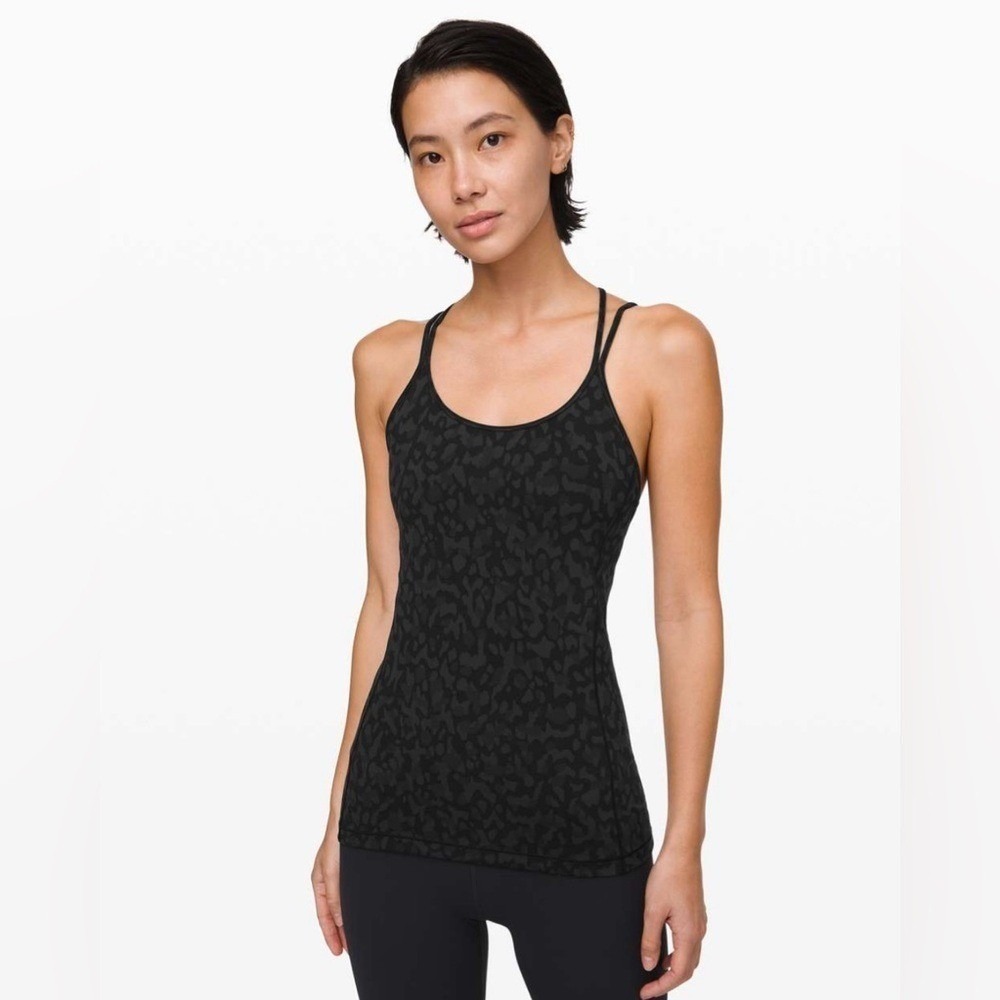 Lululemon‎ Free To Be Tank *Everlux Formation Camo Deep Coal Multi 4 Gym Workout